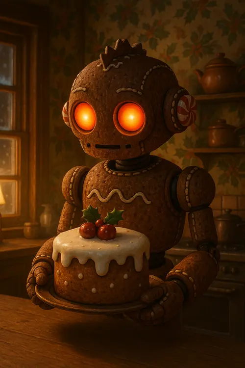 Cute Robots Christmas wallpaper